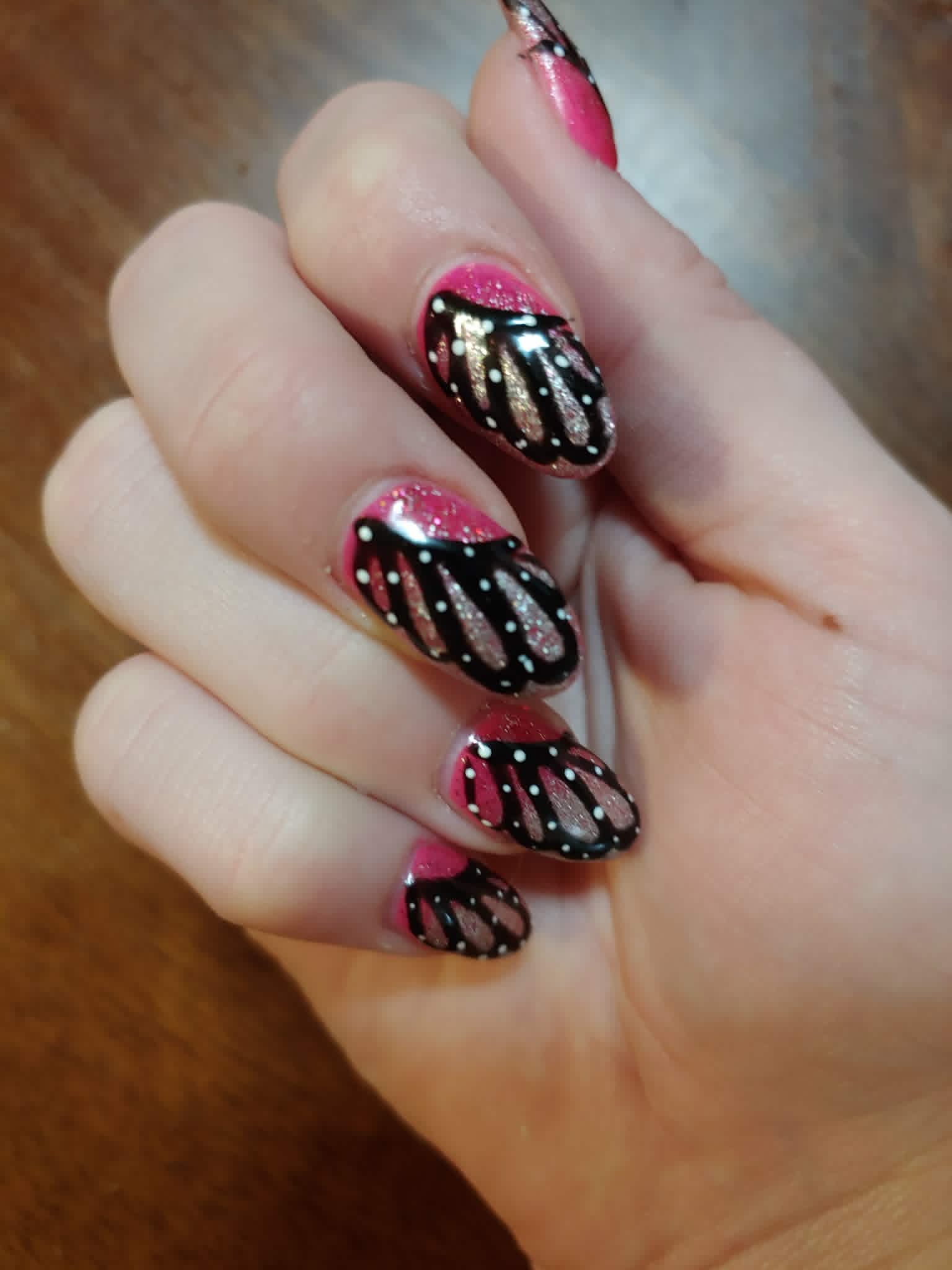 Pink Monarch Wings — Hand-Painted Art