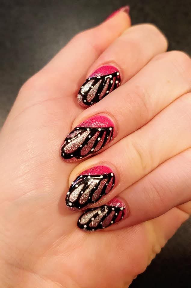 Pink & Silver Wings — Hand-Painted Art