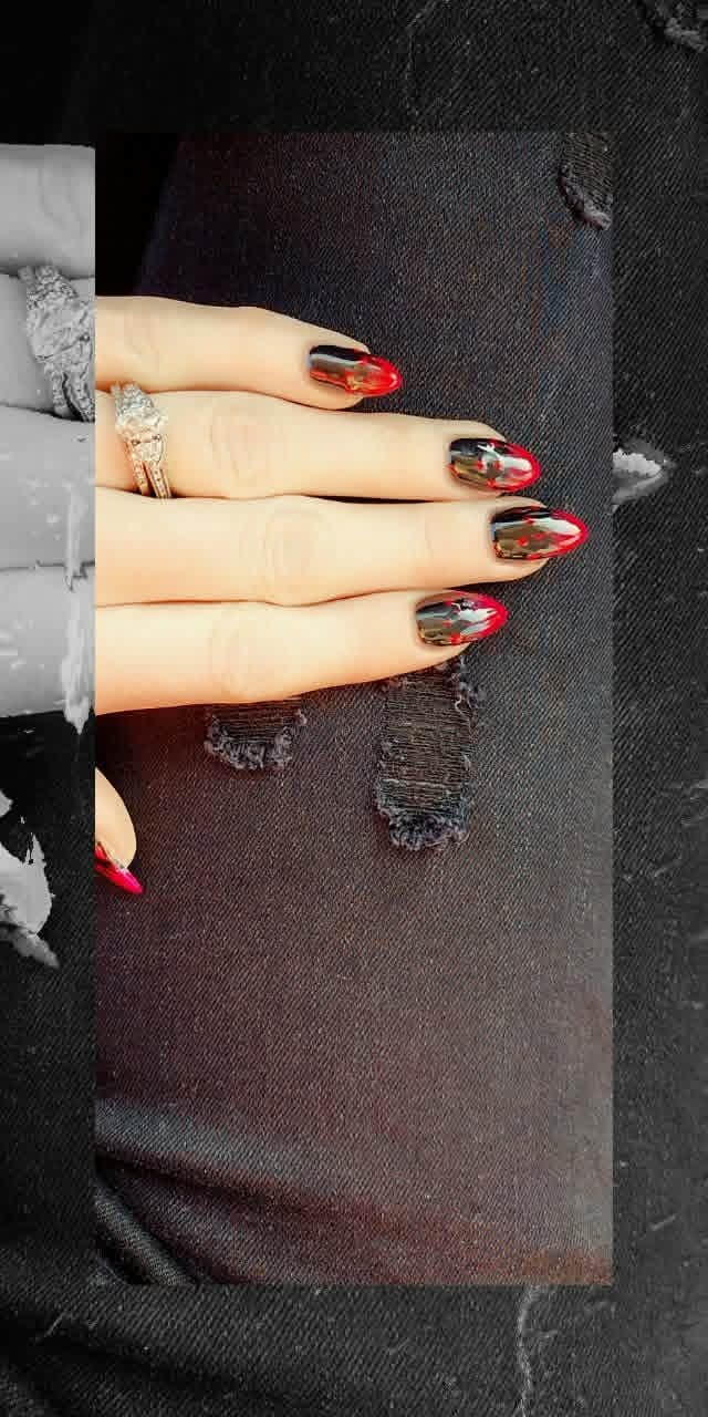 Red Tip Camo — Nail Art