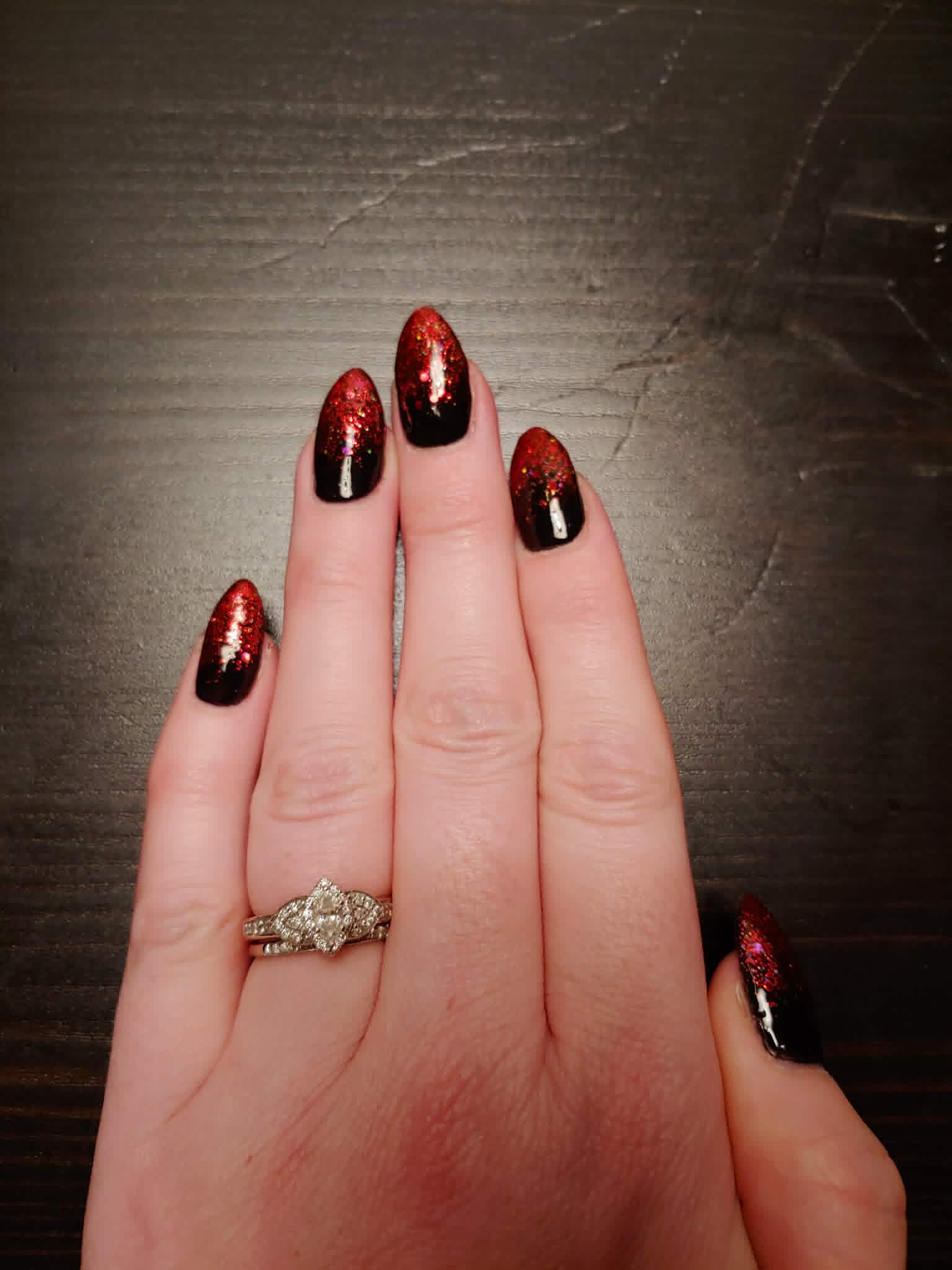 Red & Black Glitter Ombré — Glitter · Ombré